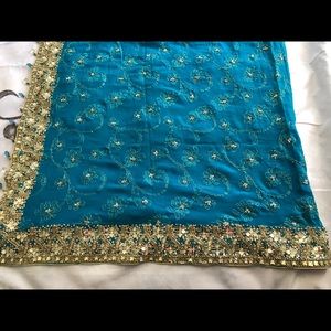 Indian Georgette Saree with two blouse & Petticoat